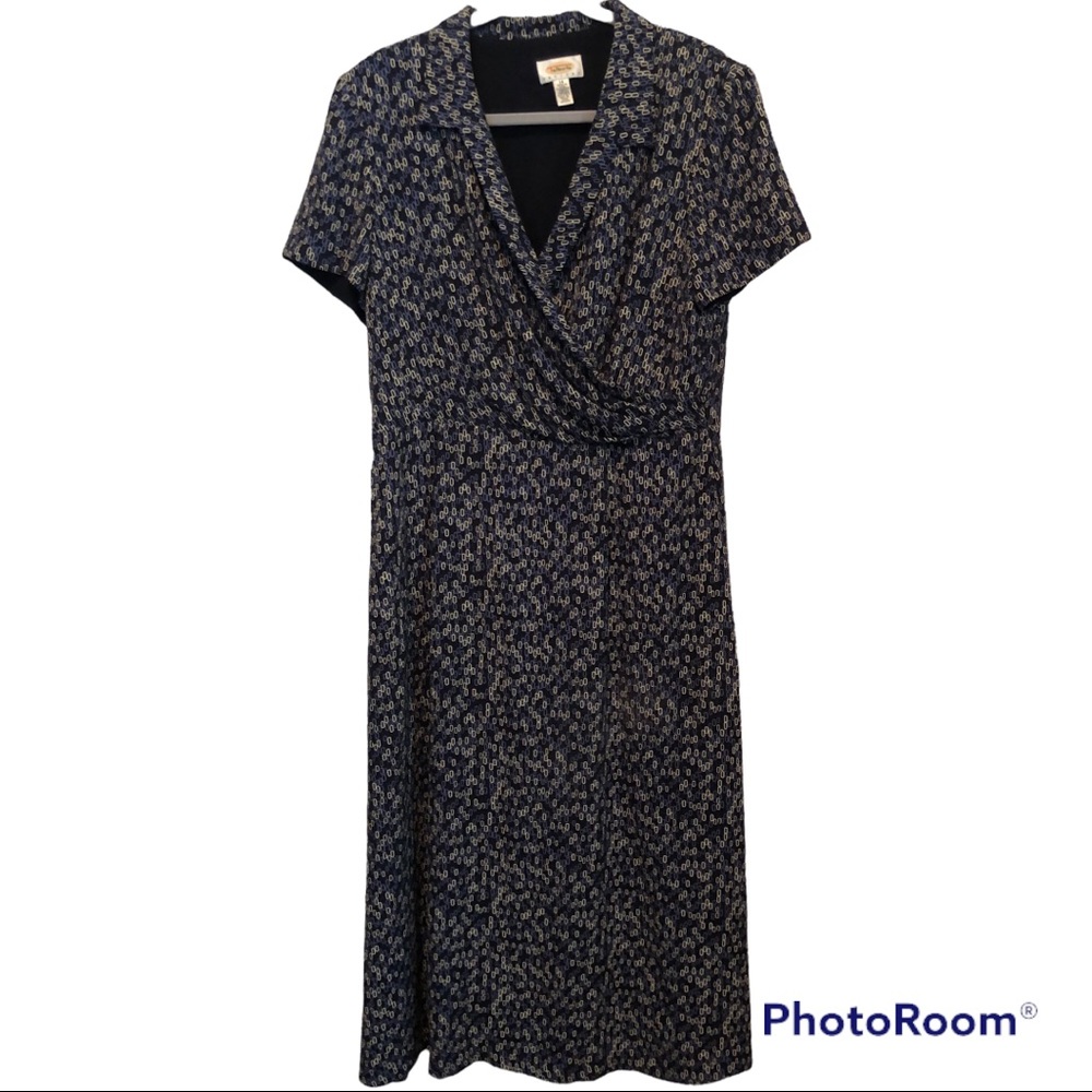 EUC Talbots 14P Faux Wrap Midi Dress